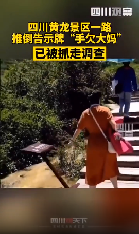 警方通報女游客無故推倒景區設施 “手欠”游客被帶走調查